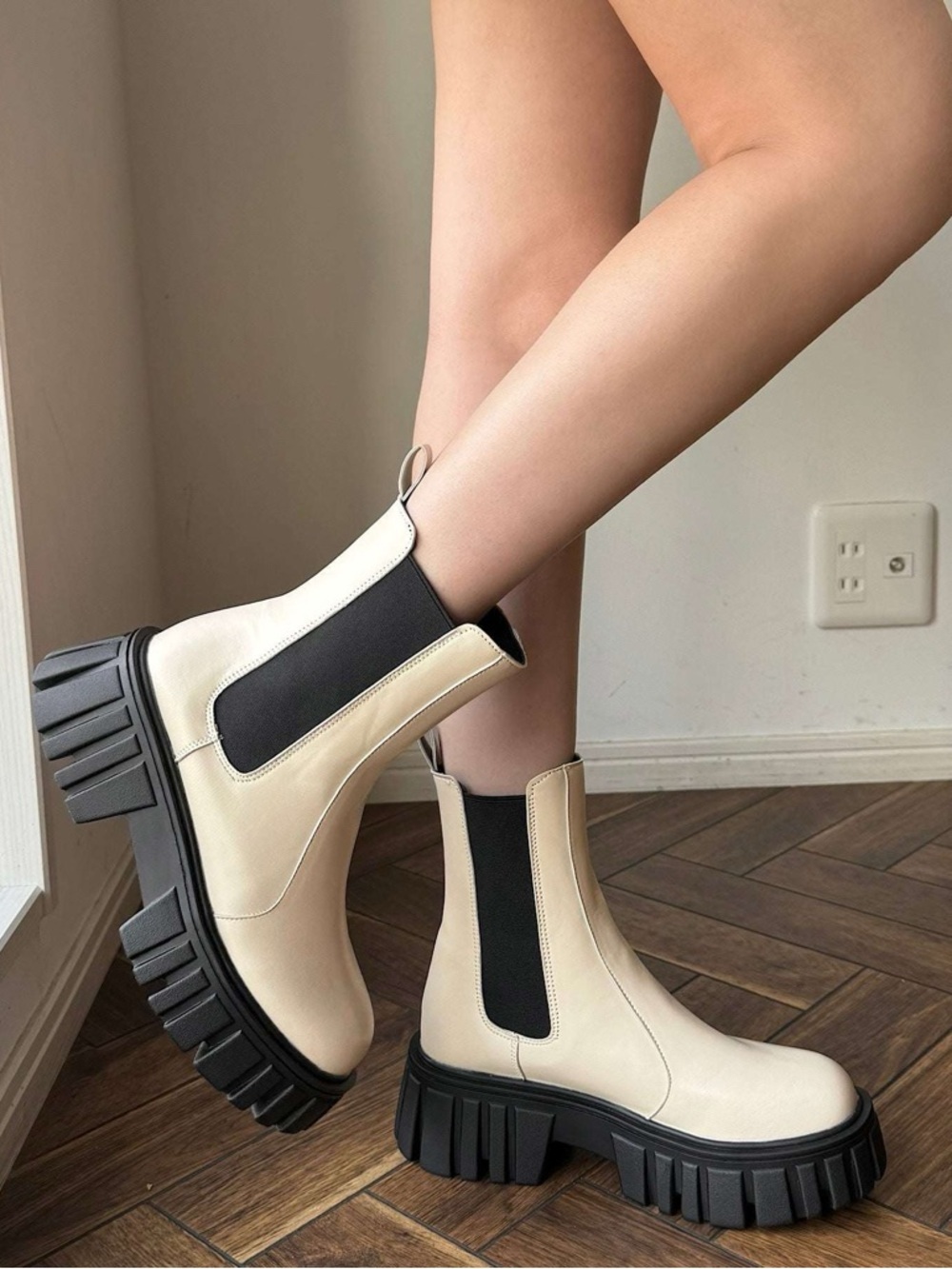 NEW Ready Salted White Chunky Platform Lug Boots